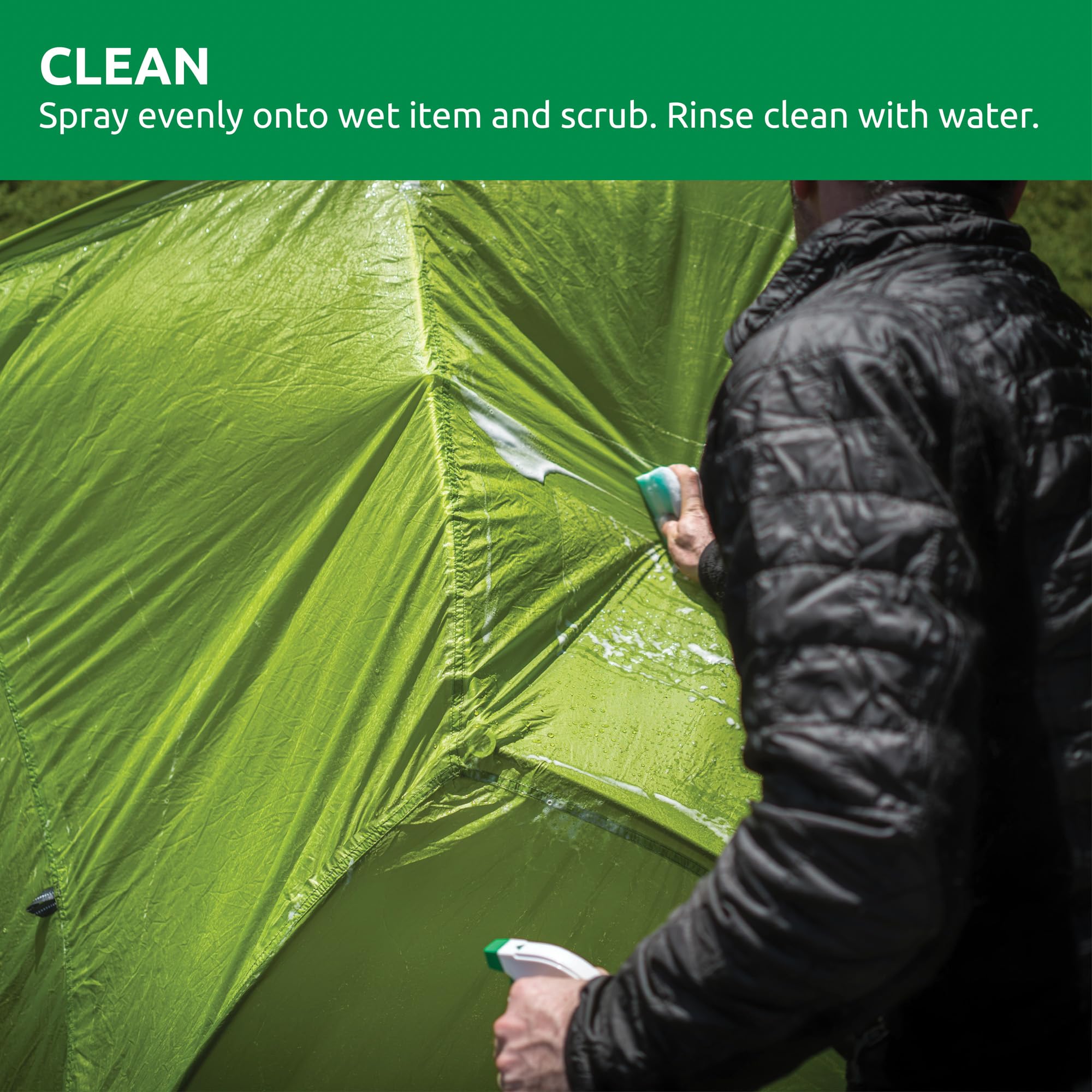 Nikwax SolarWash simple cleaning application for tents and gear.