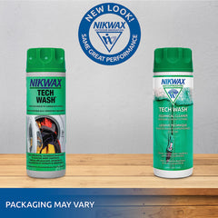 Nikwax Tech Wash restores surface repellency on waterproof outerwear.