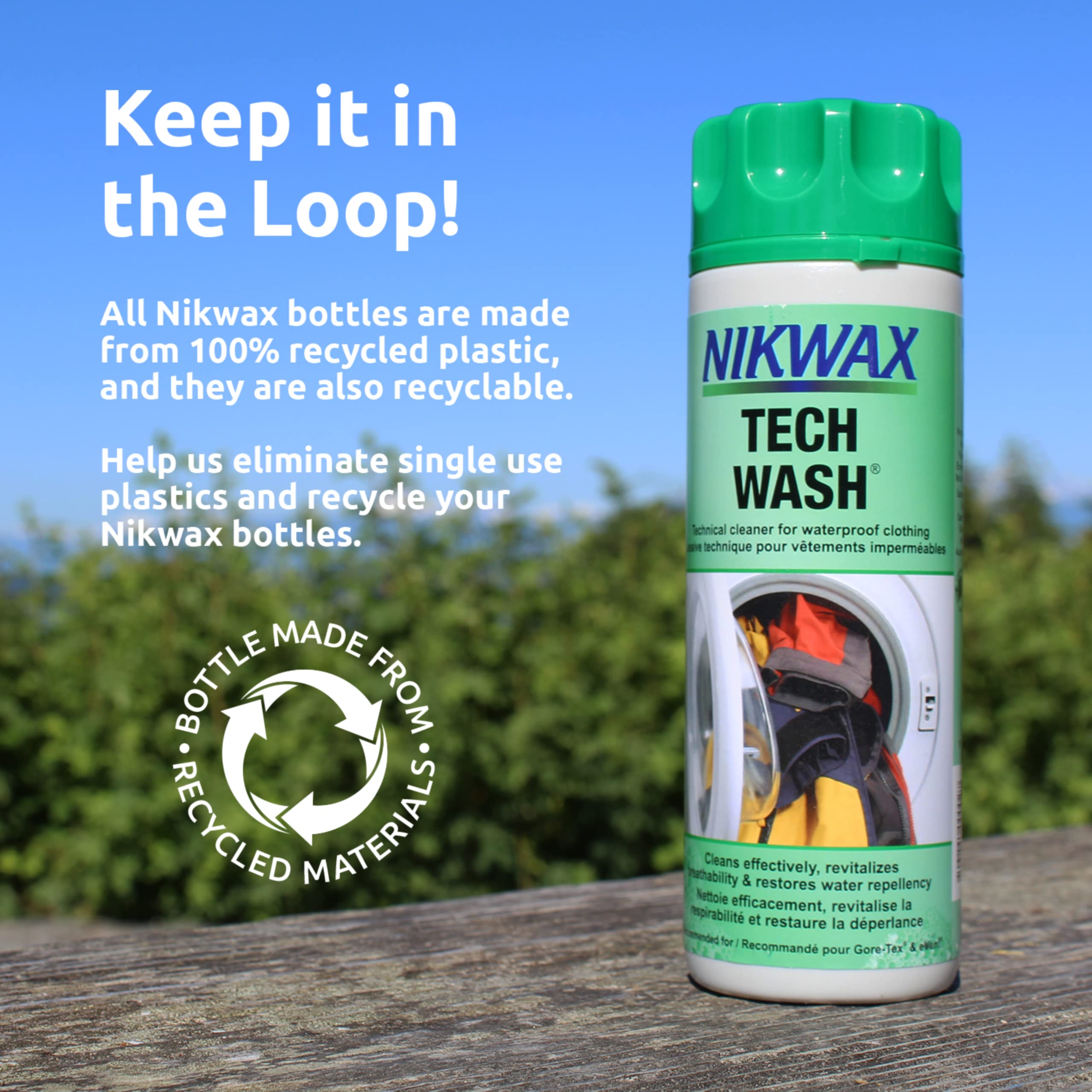 Nikwax Tech Wash keeps outdoor jackets clean for adventures.