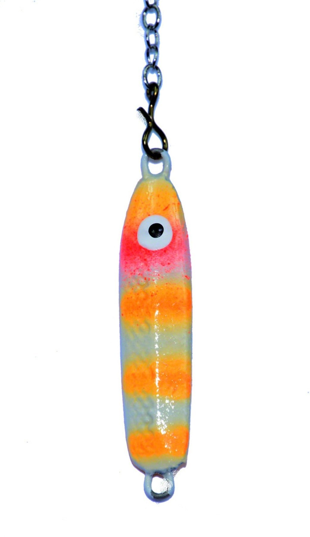 Nils Master HAL25-ORA ice jig designed for ice fishing, improves lure visibility and bite chances.