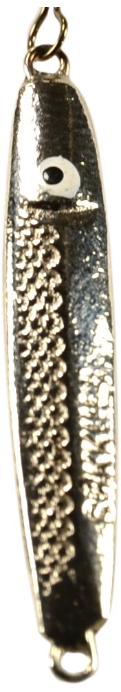 Nils Master Hali35-S jig in silver, designed for ice fishing, delivering precise jigging and appealing visibility under ice