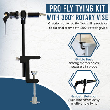 Ninnifly adjustable clamp vise stays steady for comfortable tying sessions.