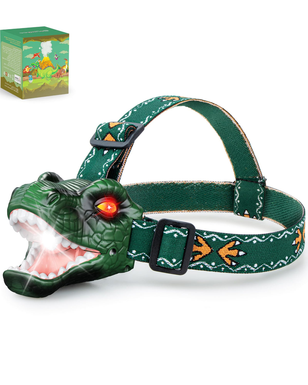 Niovexium LED T-Rex headlamp roars for playful nighttime adventures