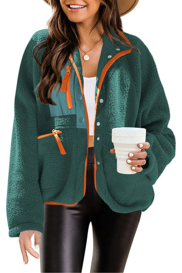 Nirovien fuzzy fleece jacket back view highlights full-coverage warmth
