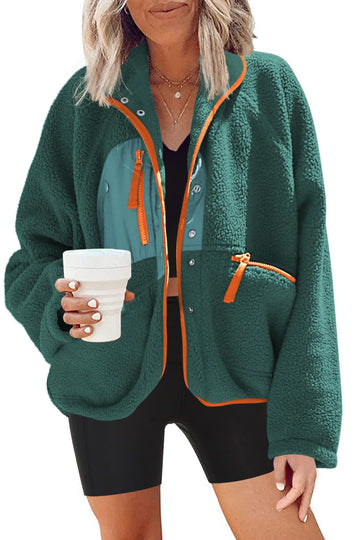 Nirovien fuzzy fleece jacket front view shows warm layering possibilities