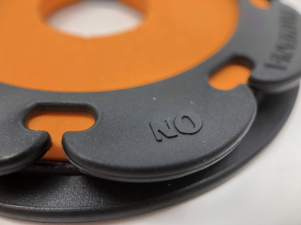 Close-up of hook bar and line locking tabs on the Nirvana rig holder