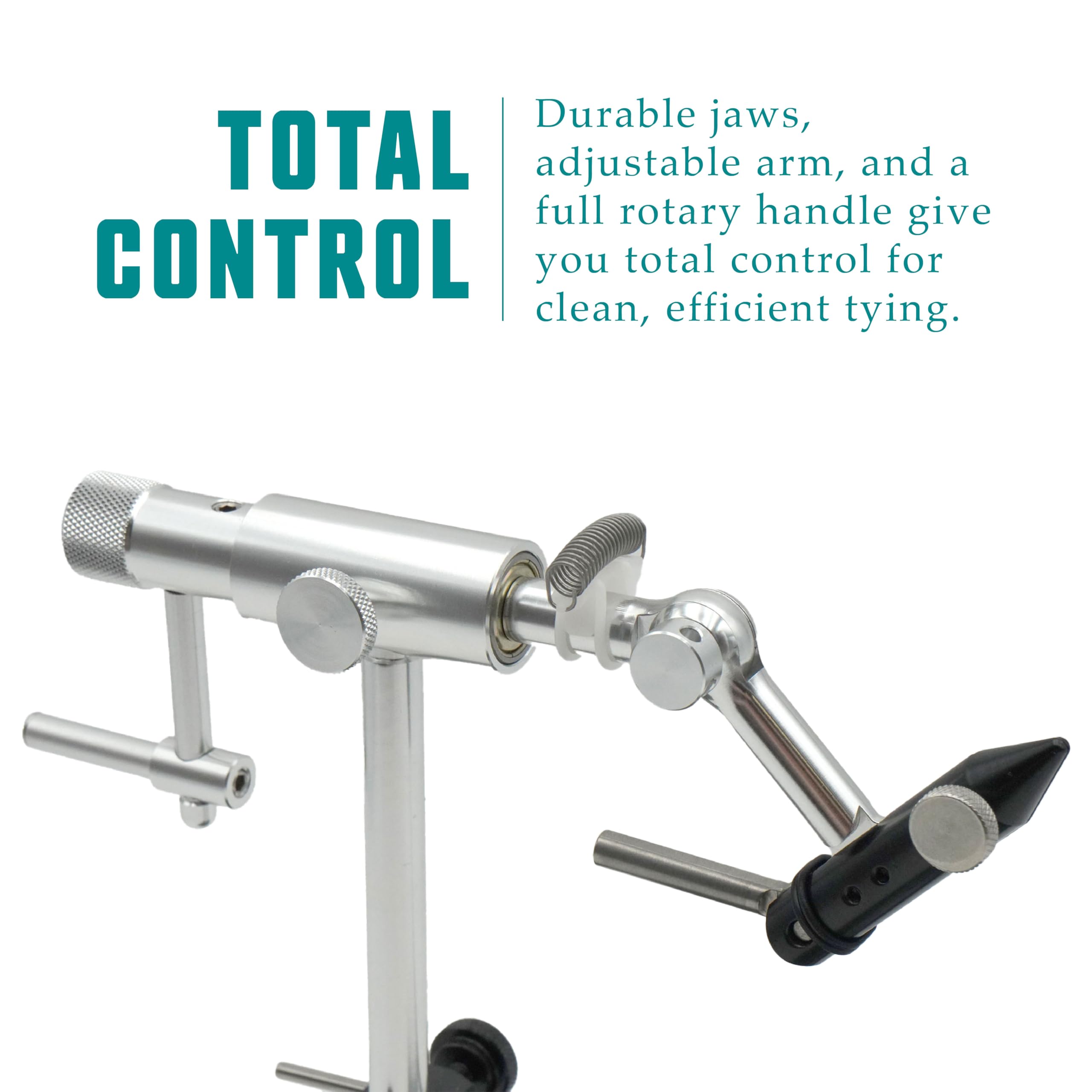 Nirvana On The Fly Nirvana V2 rotary vise angle shot demonstrates smooth rotation for consistent wraps.