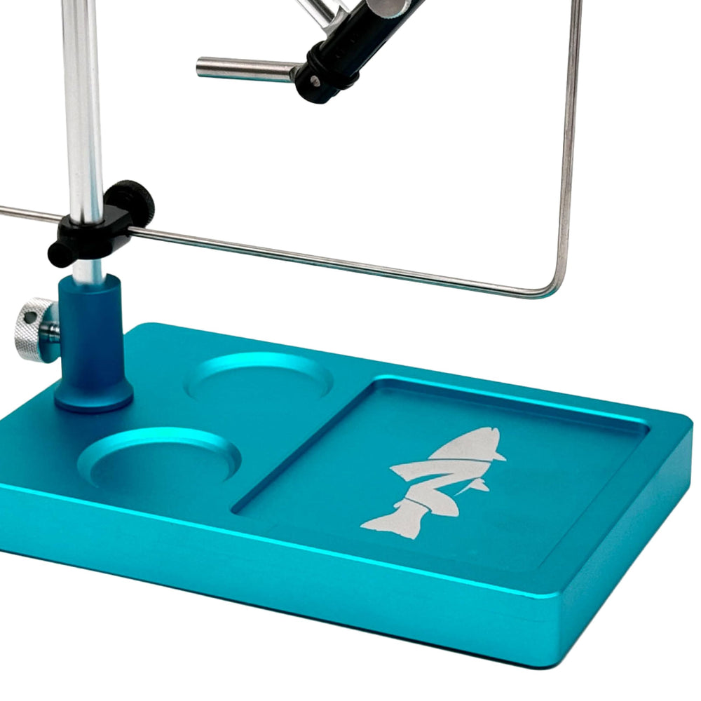 Nirvana V2 teal color vise showcases portable design and comfort.