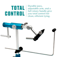 Nirvana V2 rotary vise teal base with smooth bearing system for precise rotation.