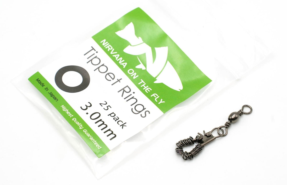 NIRVANA Premium Tippet Rings on clip, 3mm, stainless steel