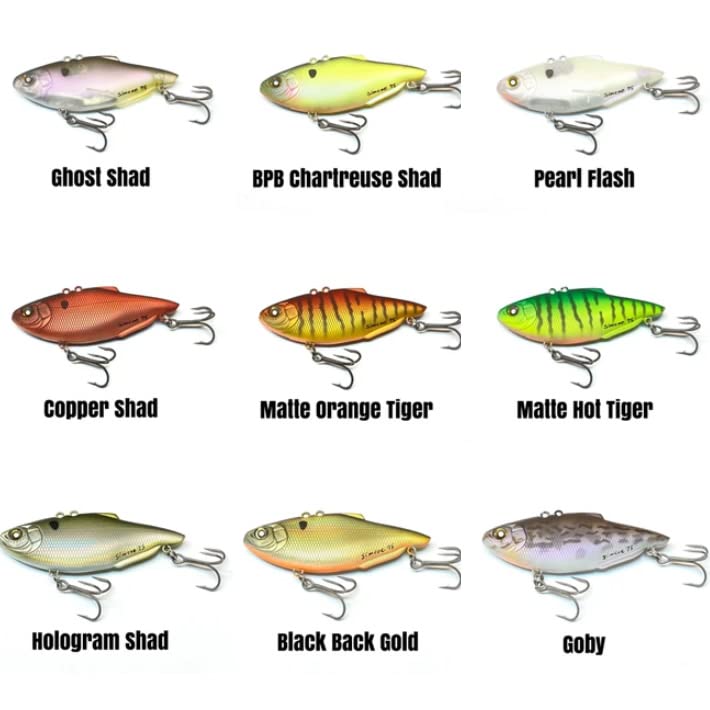 Nishine Simcoe 75 Ghost Shad side view, compact lure enabling deeper water jigging flexibility.