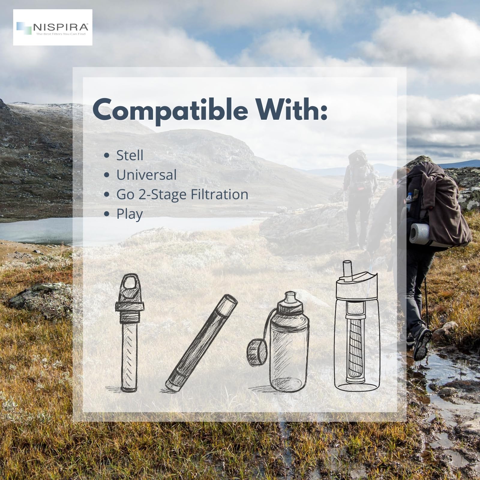 Nispira carbon filter for Lifestraw Steel bottle enhances water flow.