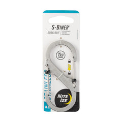 Nite Ize carabiner clip in silver, full-size view for secure gear attachment