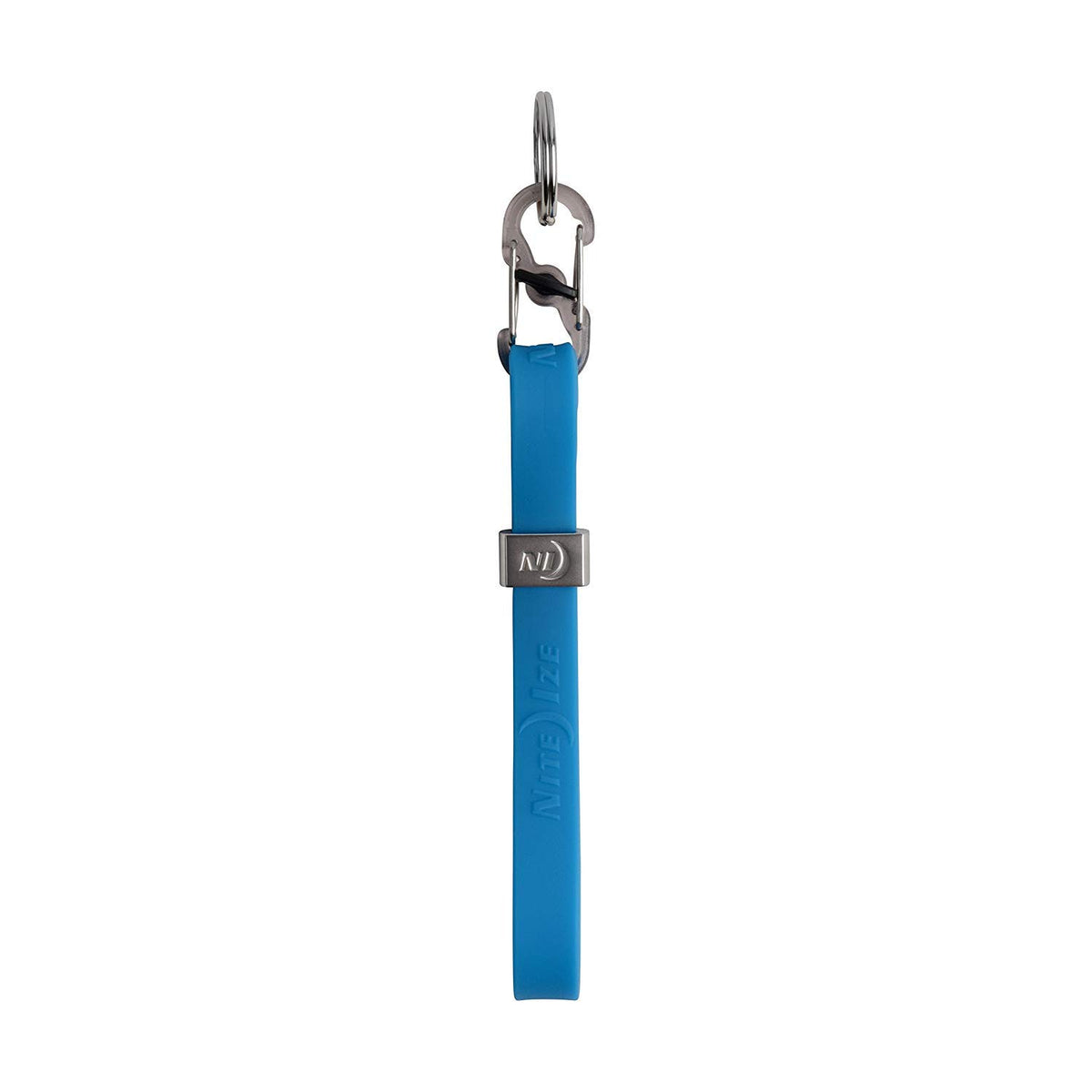 Nite Ize Cinch-A-Lot Stretch Strap Blue close-up for quick-key access.