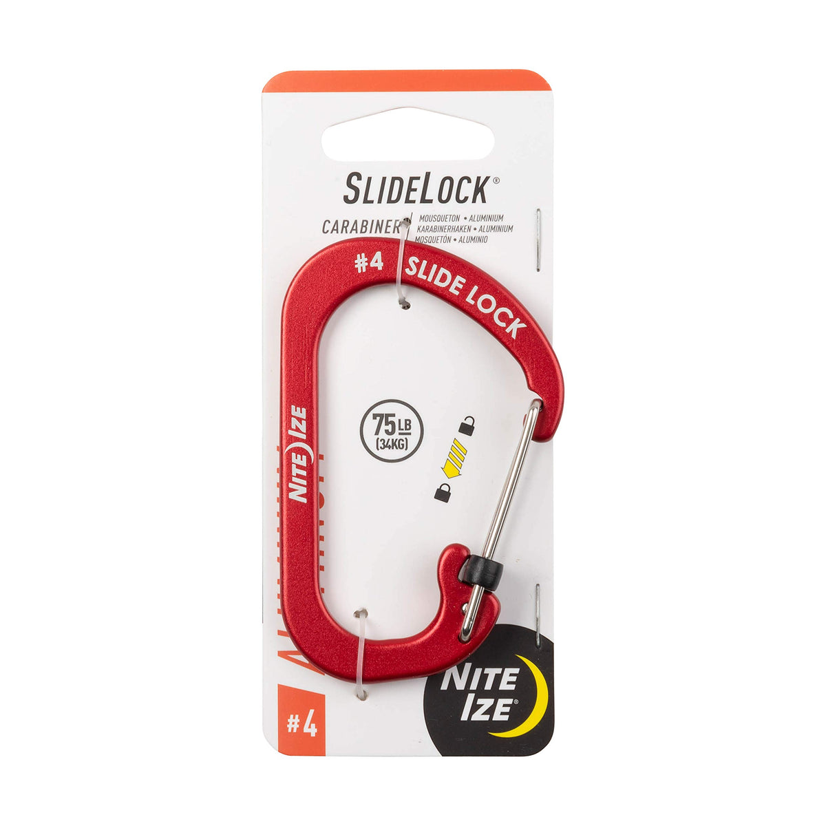 Nite Ize CSLA4-10-R6 slide-lock carabiner secures keys and gear with one-handed ease.