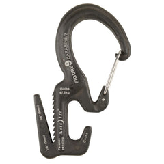 Nite Ize Figure 9 carabiner close-up shows prongs guiding rope precisely.