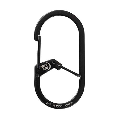 Nite Ize GS2-01-R6 dual chamber carabiner showing inner and outer gates for easy loading.