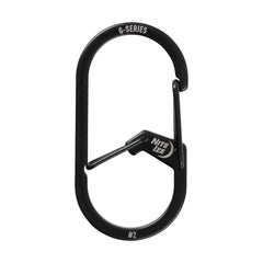 Nite Ize GS2-01-R6 dual chamber carabiner close-up in black for secure key organization.