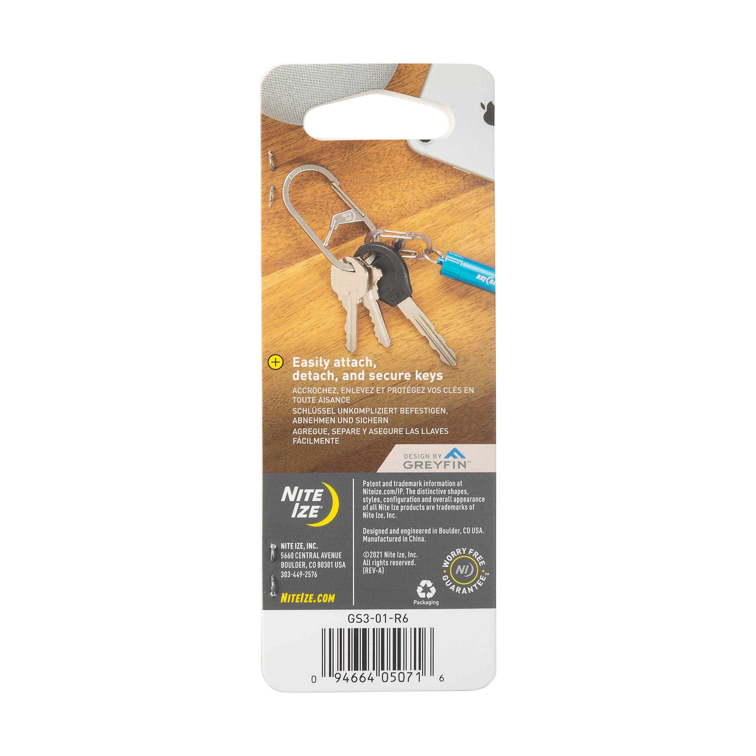 Nite Ize GS3-01-R6 quick key swap capability makes organization effortless.