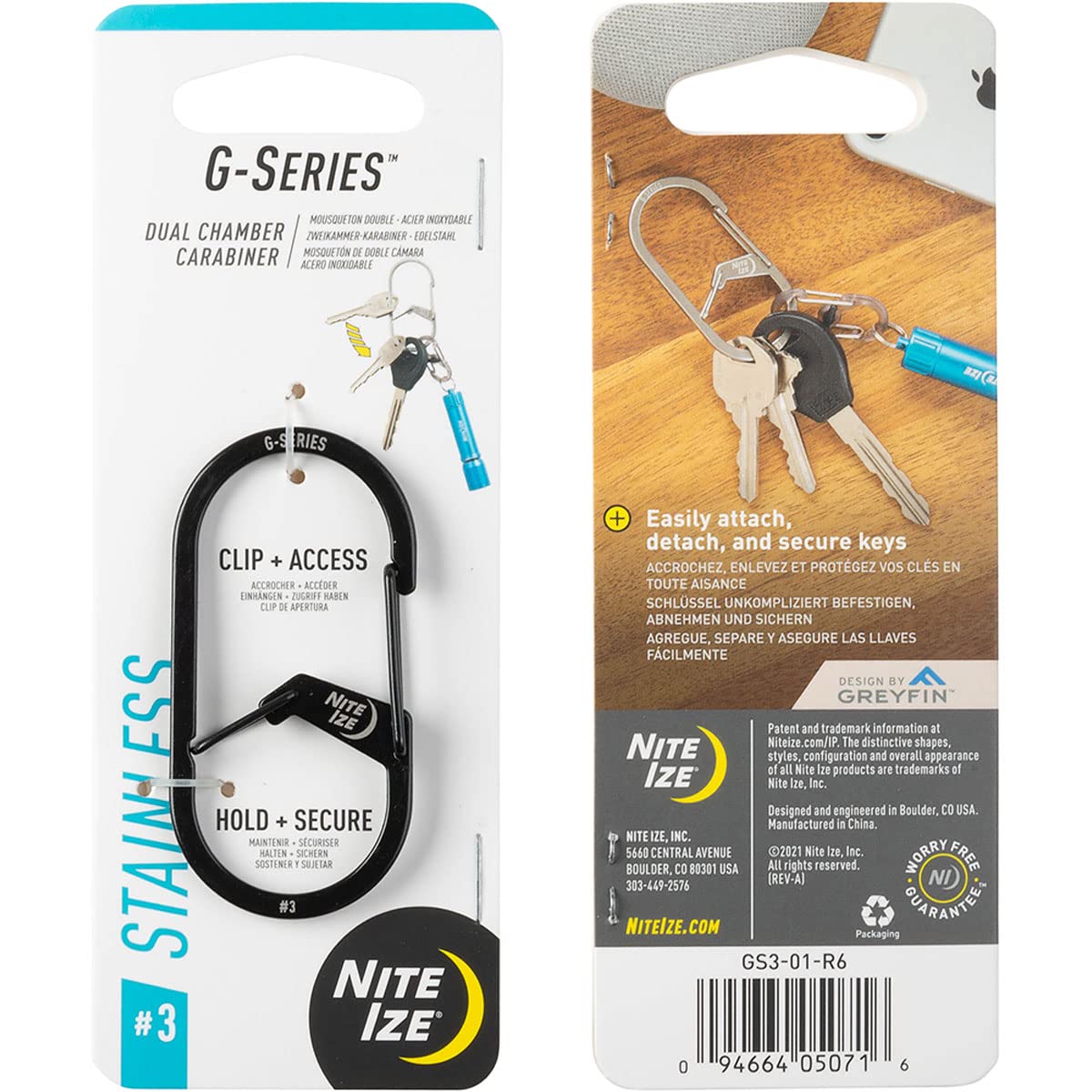 GS3-11-R6 in use on a key ring for organized keys