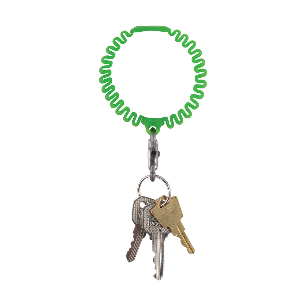 Nite Ize lime Key Band-It integrated slot keeps a key flush against the arm