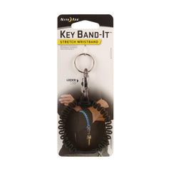 Nite Ize Key Band-It wristband with S-Biner clip in smoke color for easy access