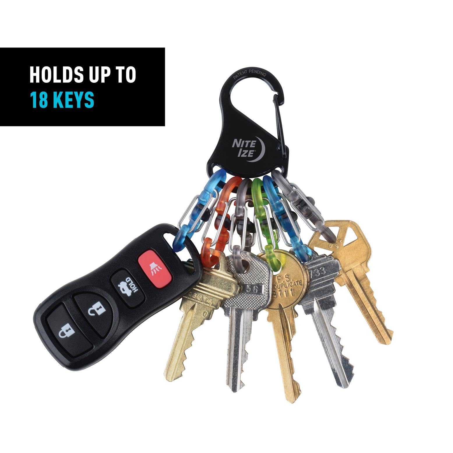 Clip-on convenience lets you attach keys to your belt loop or bag.