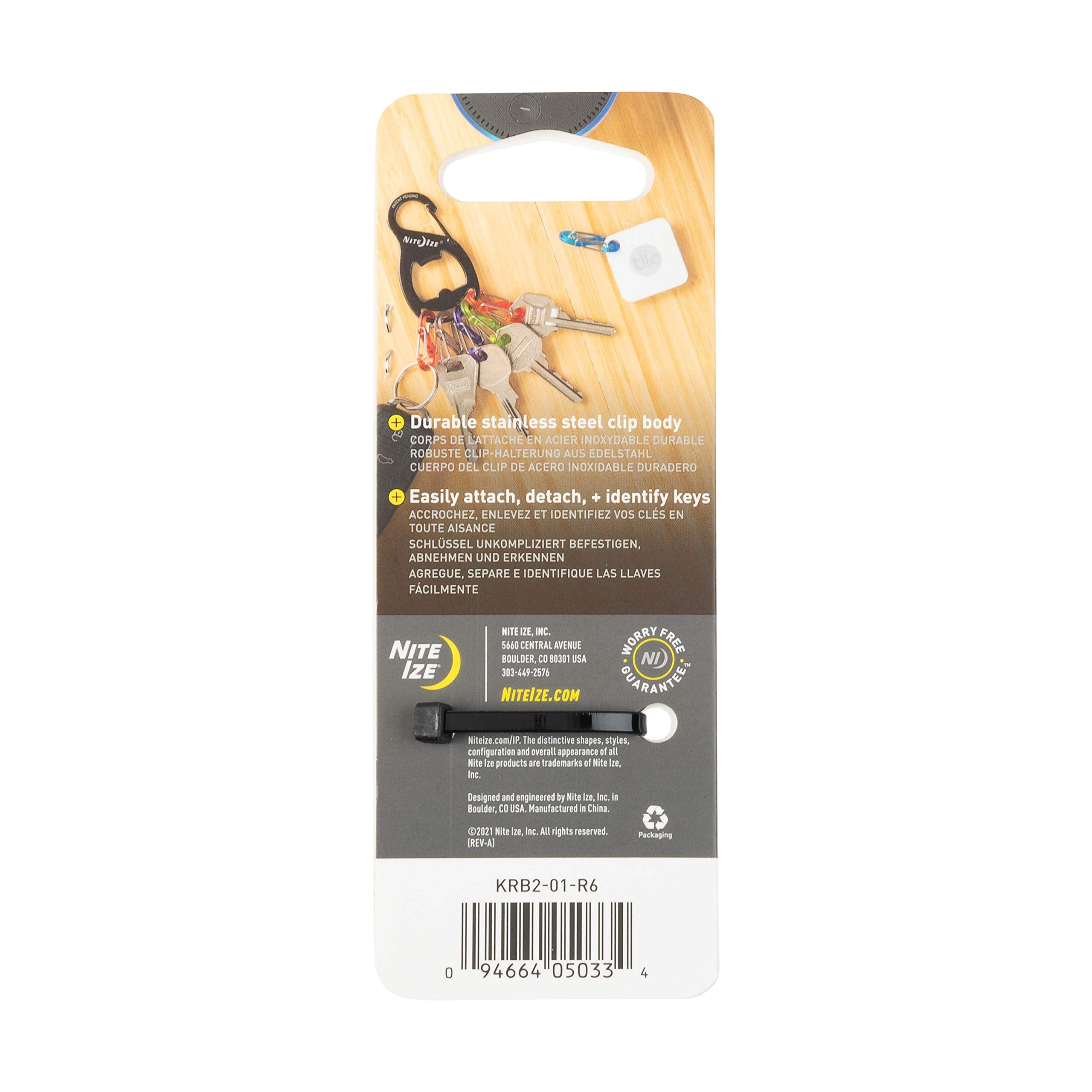 Compact key holder fits in bags, backpacks, and pockets.