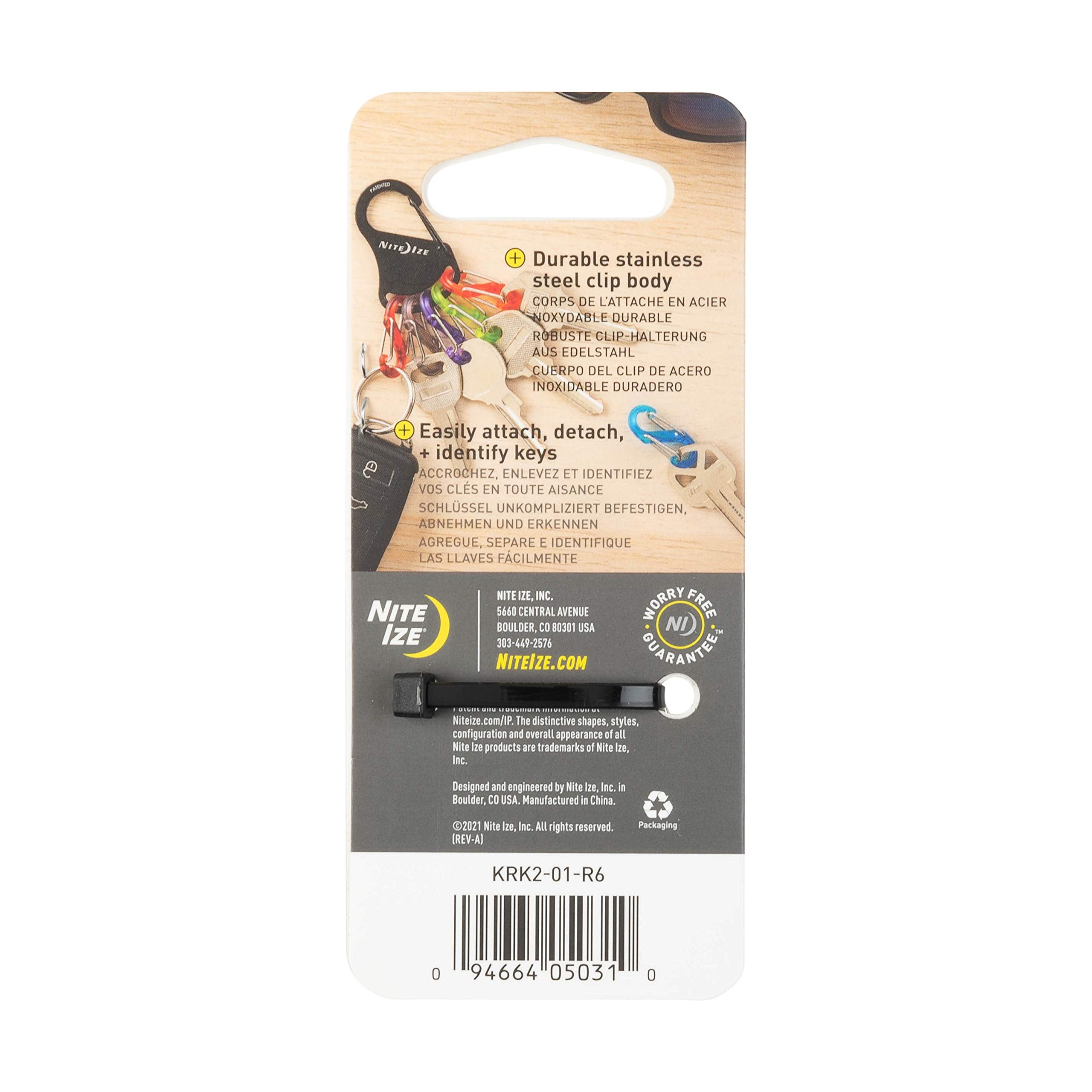Effortless attach and detach with Nite Ize clip and S-Biners.