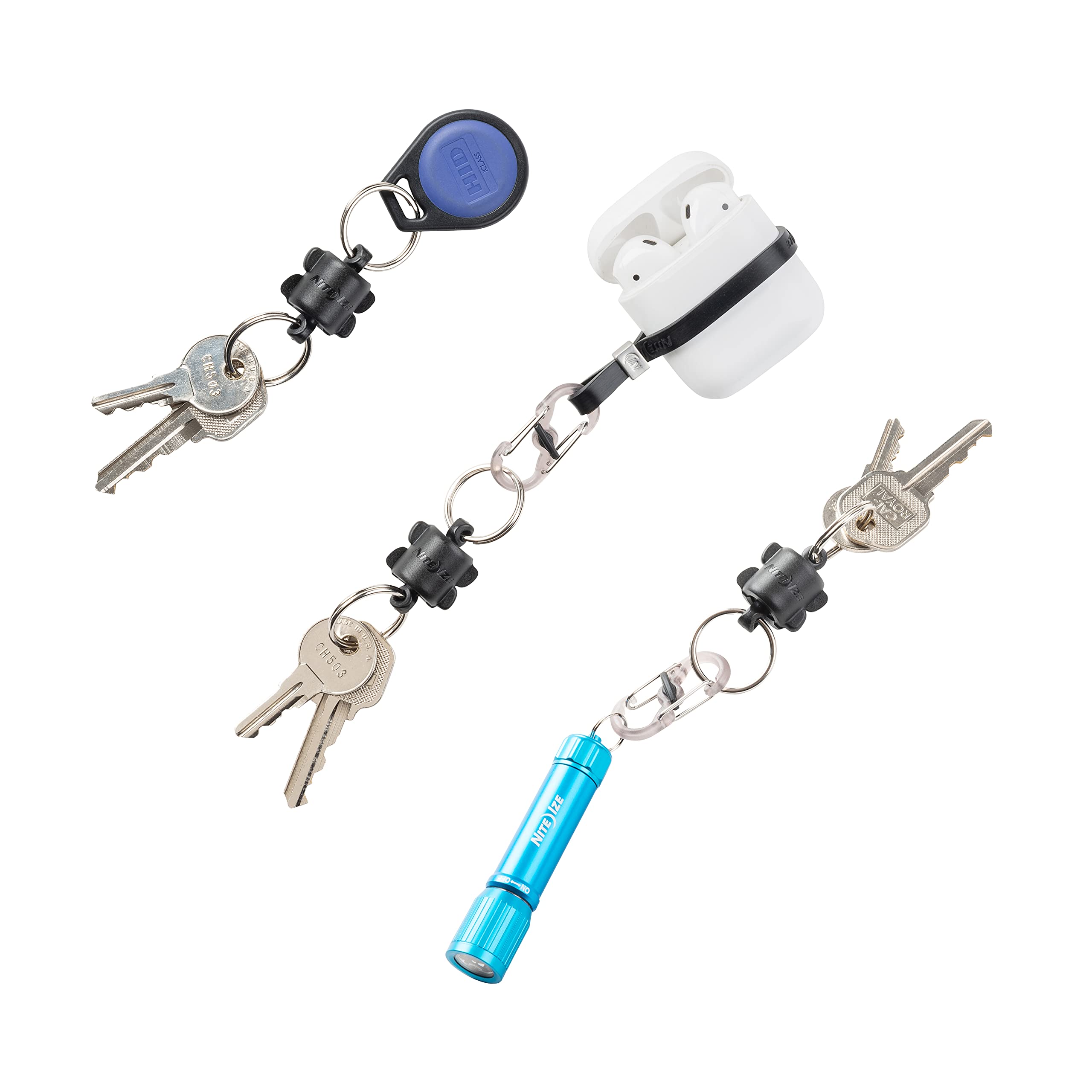 Nite Ize KeyRing 360 tab separation demonstrates easy split of rings.
