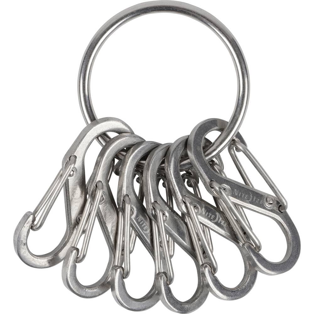Nite Ize NI-KRGS-11-R3 silver key ring closeup showing durable steel build for daily use