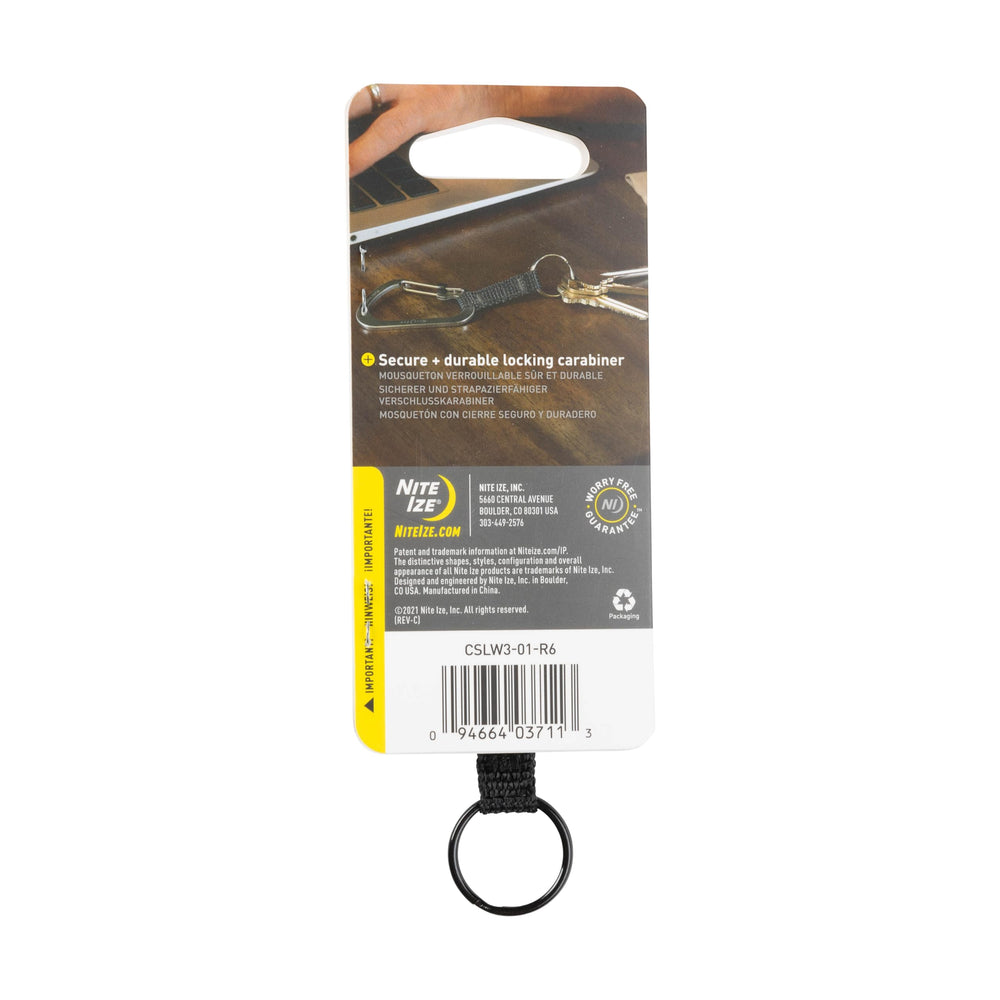 Nite Ize lockable carabiner paired with key ring for organized gear