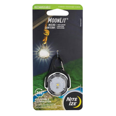Nite Ize MoonLit lantern attached to a backpack for hands-free trail lighting