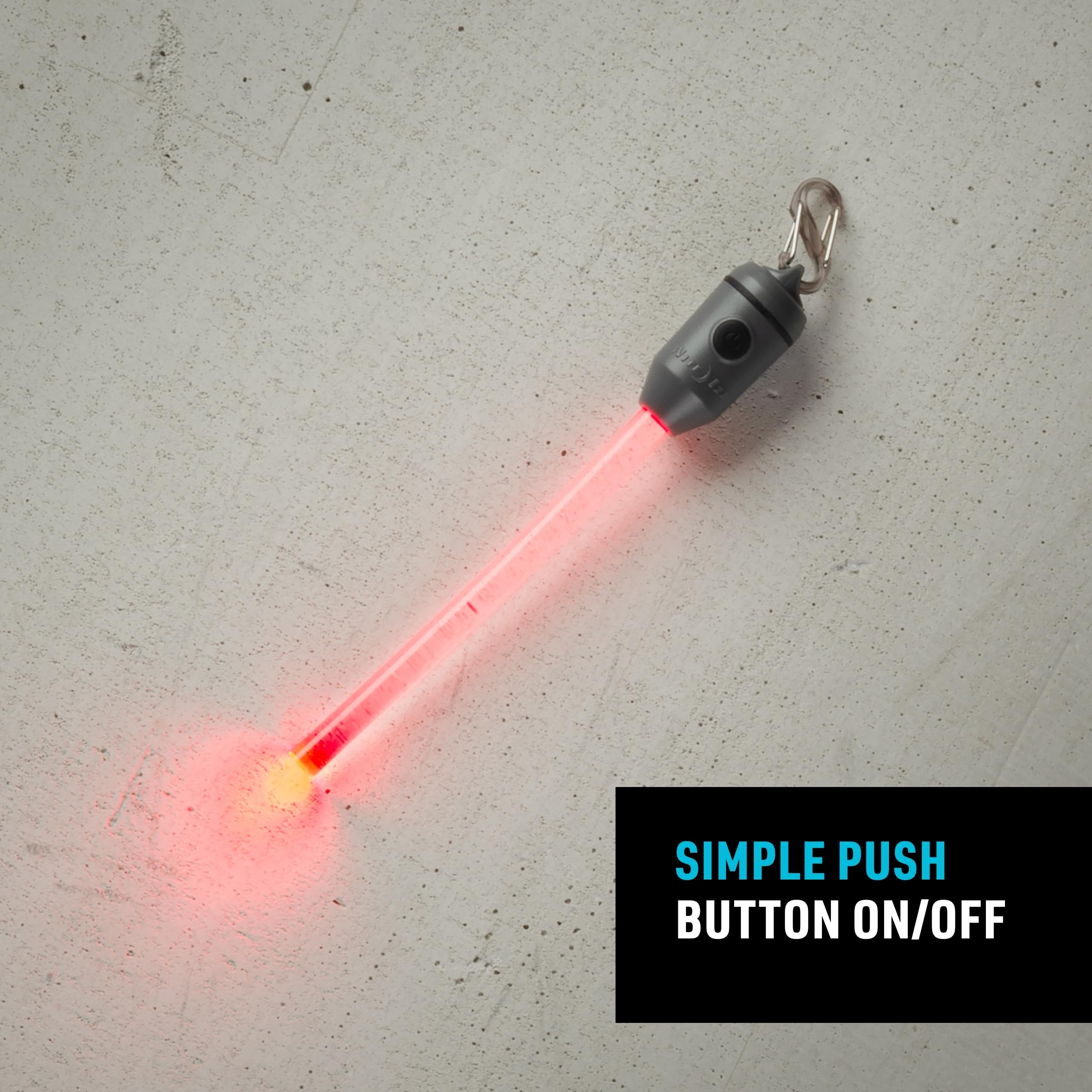 Nite Ize Glow Stick clipped to gear for hands-free use