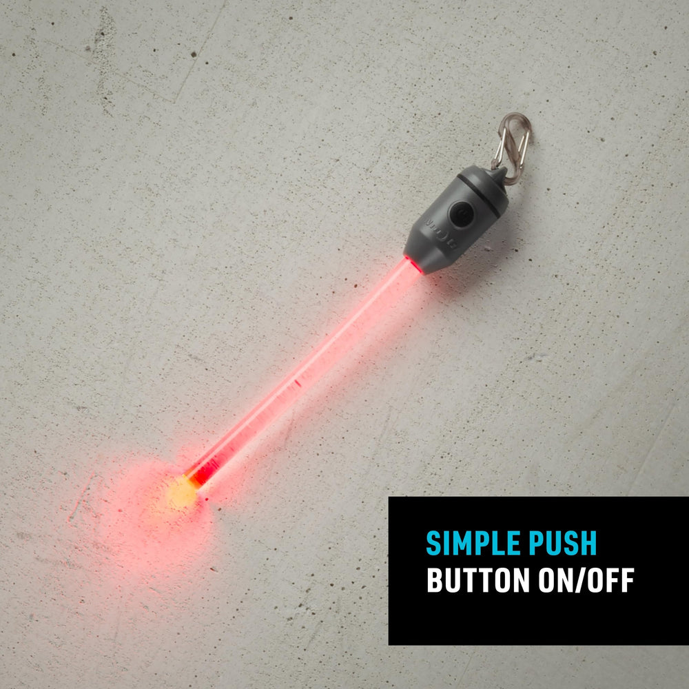 Nite Ize Glow Stick clipped to gear for hands-free use