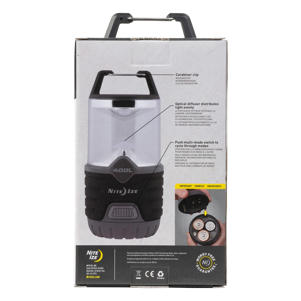 Nite Ize Radiant 400 lantern long battery life on low mode