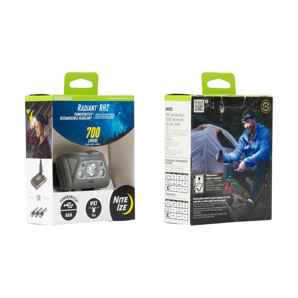 Nite Ize Radiant RH2 emergency-flash mode demonstrates safety feature for roadside or campsite signaling