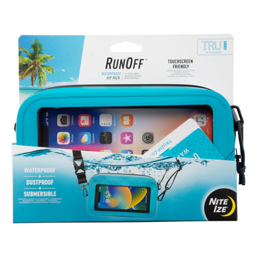 Nite Ize RunOff phone pocket close-up showing touchscreen window