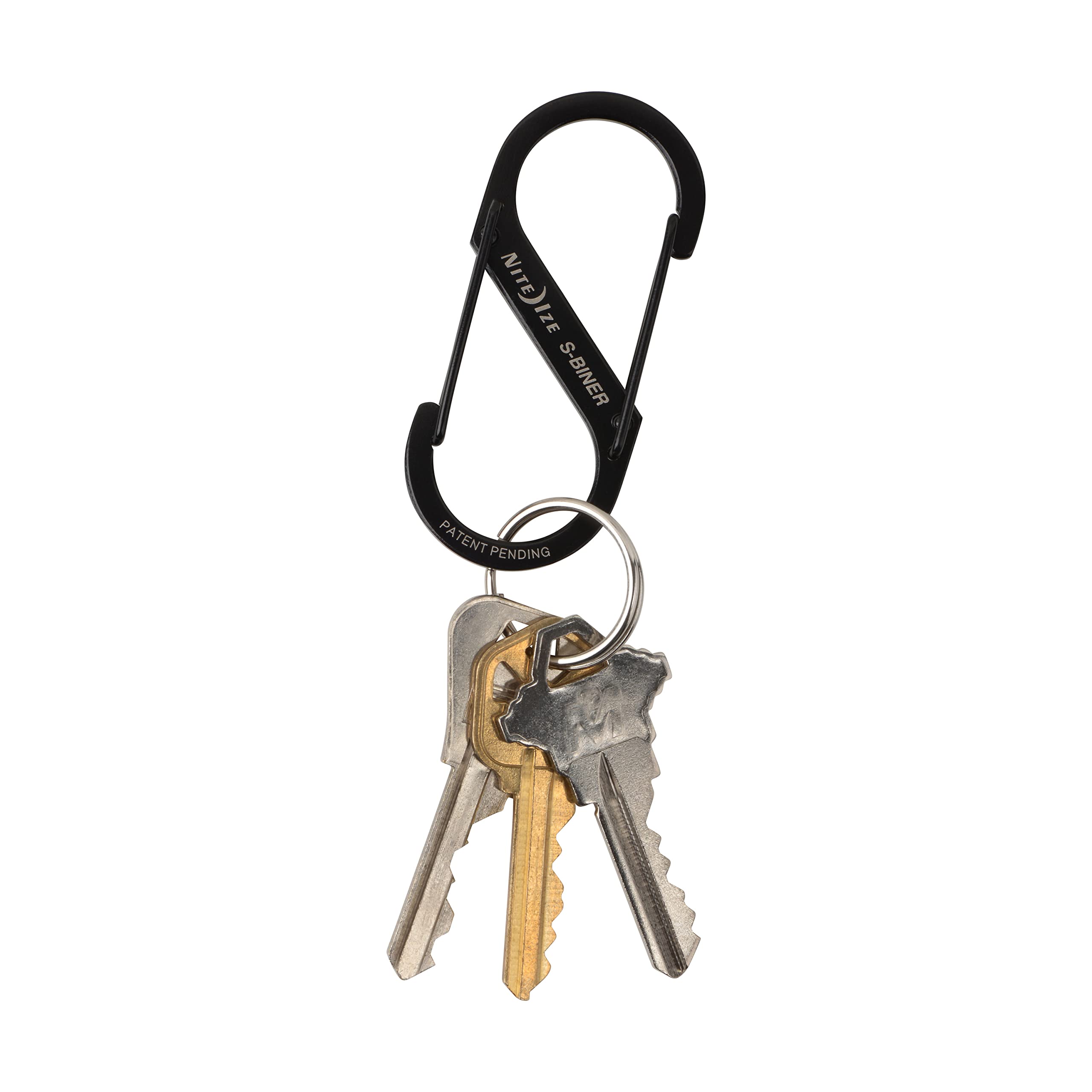Nite Ize S-Biner on a backpack clip securing multiple items