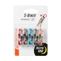 Nite Ize S-Biner MicroLock aluminum 5-pack—compact kit for secure key organization.