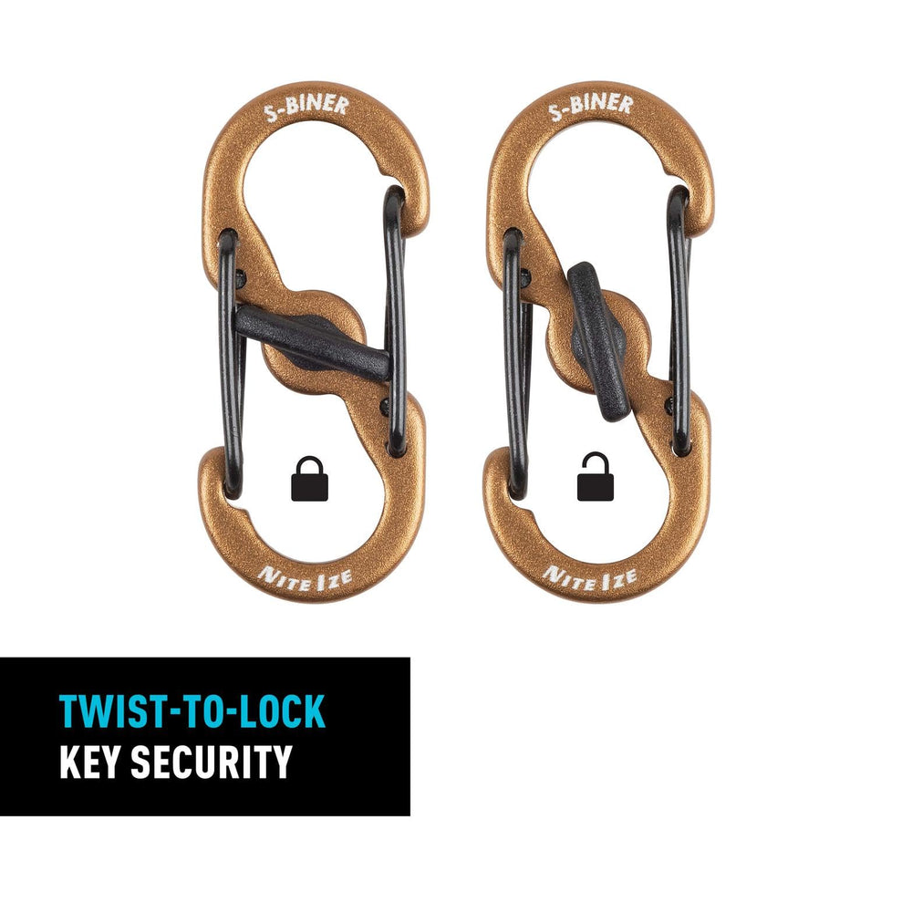 Nite Ize S-Biner MicroLock lightweight aluminum body for portable everyday use.