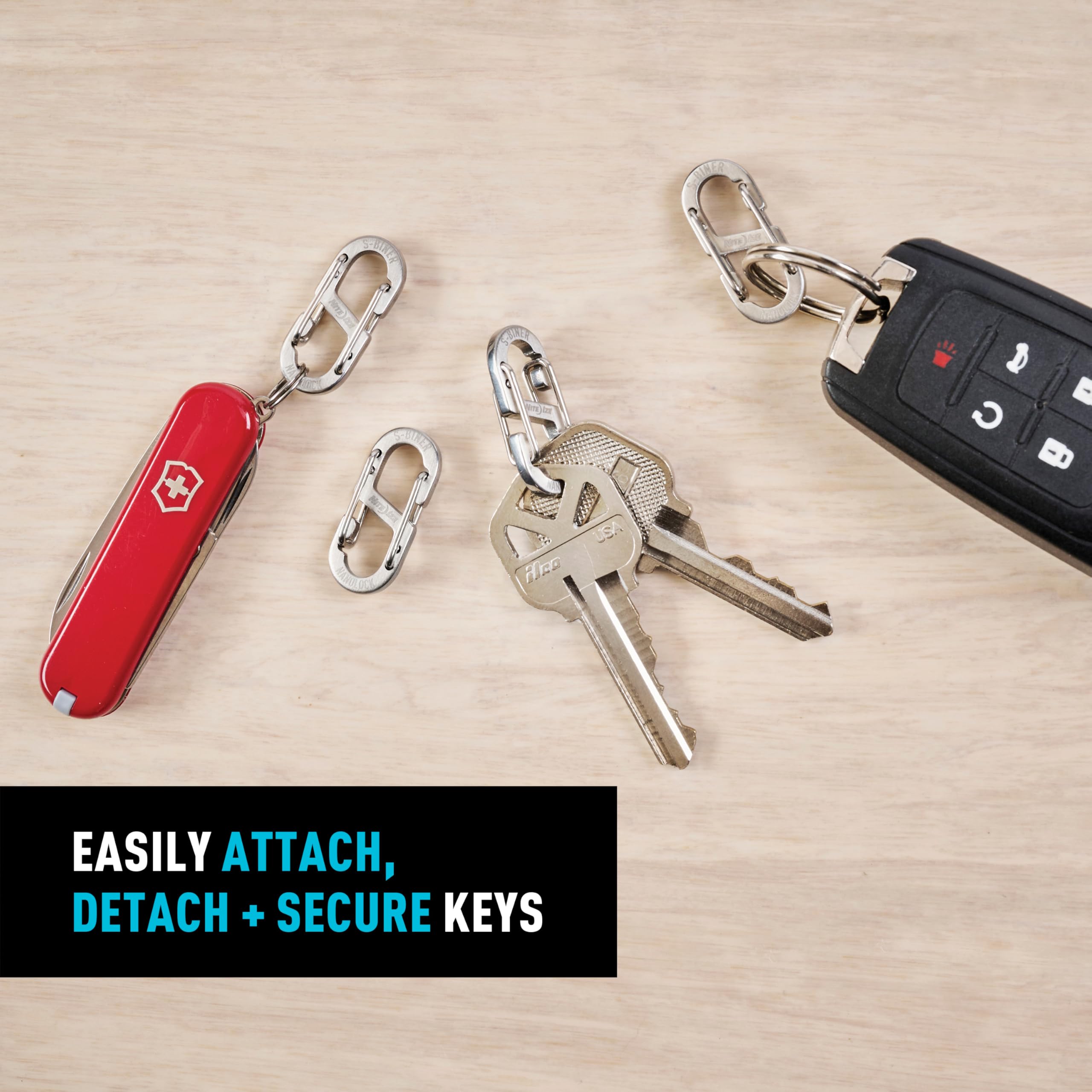 Nite Ize S-Biner NanoLock 4-pack for multiple key setups