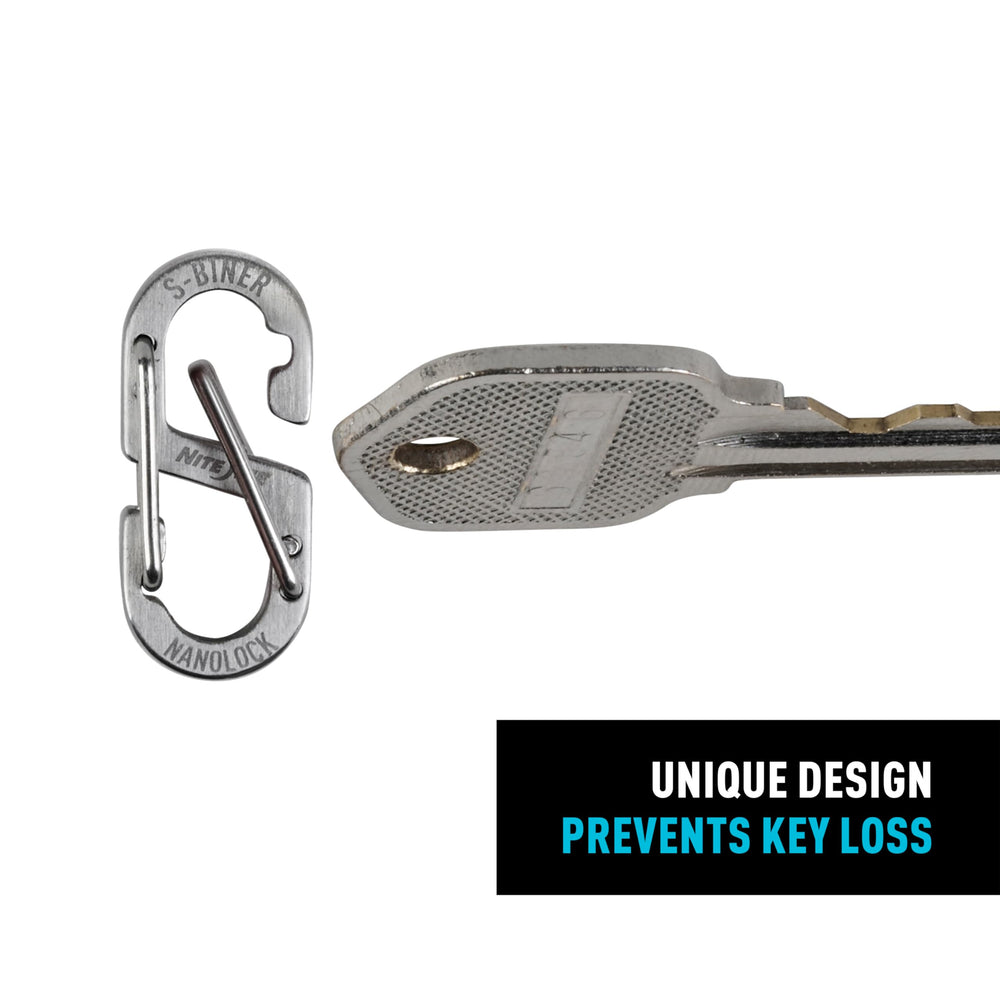 Nite Ize S-Biner NanoLock dual gates demonstrating secure organization