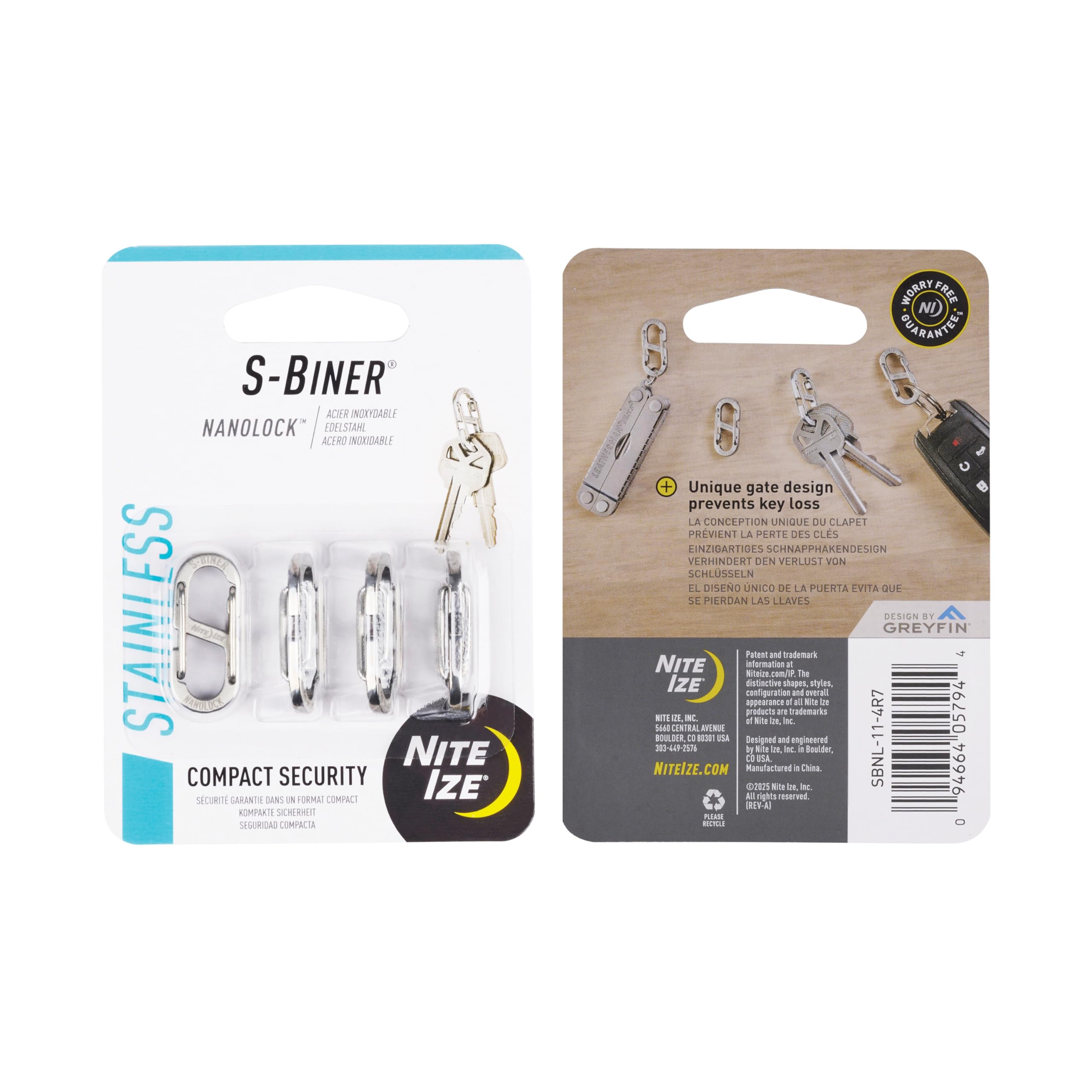 Nite Ize S-Biner NanoLock 4-pack ideal for family gear organization