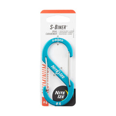 Nite Ize S-Biner Size #4 blue with dual gates for secure two-way clipping.