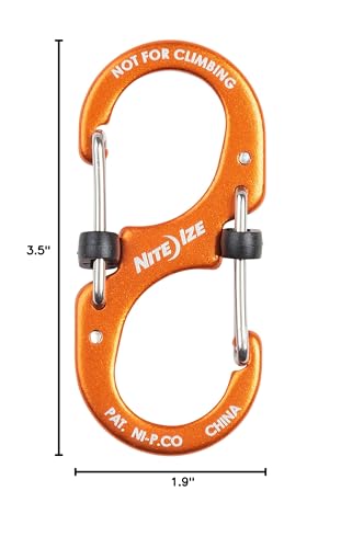 Nite Ize S-Biner Slidelock Aluminum #2 Orange travel gear friendly.