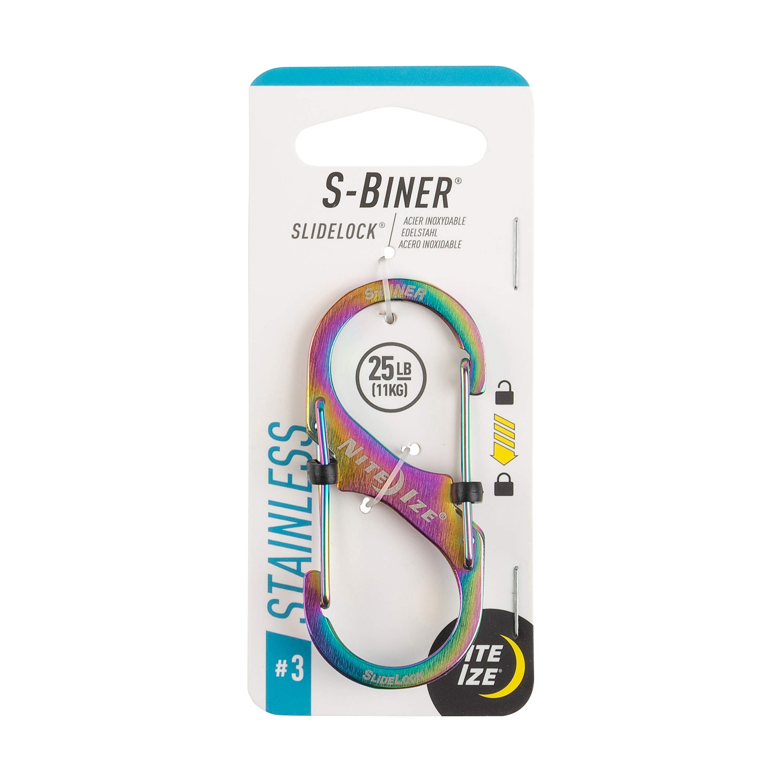 Nite Ize S-Biner SlideLock size 3 close-up showing dual gates for secure clipping