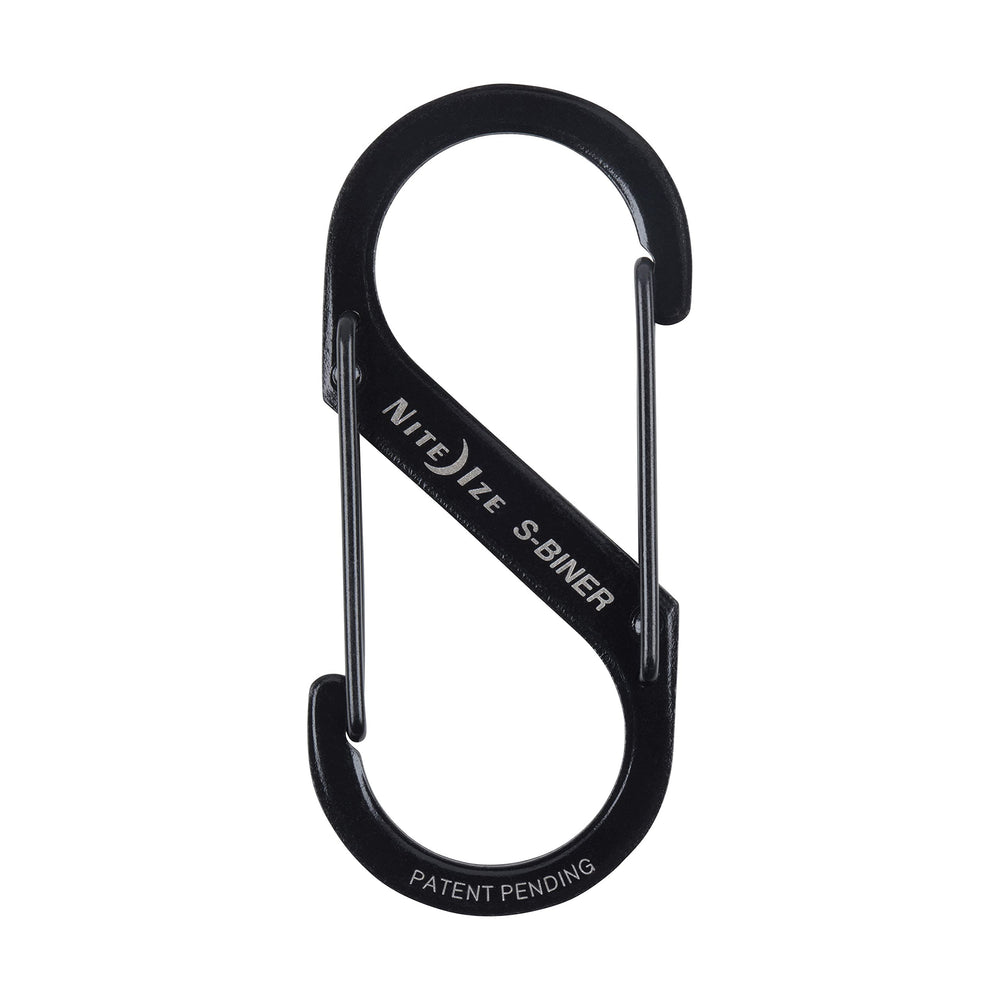 Nite Ize S-Biner stainless steel side view showing double gates for quick clipping.