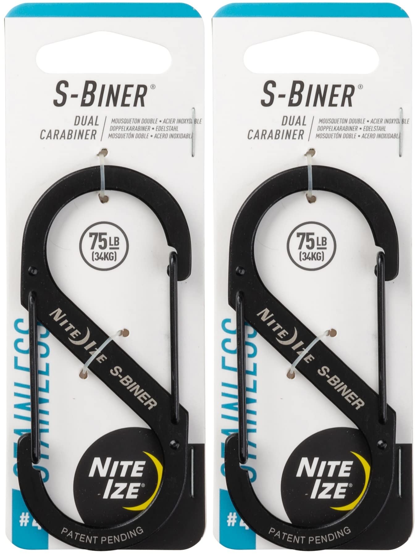 Nite Ize S-Biner stainless steel dual-gated carabiner secures keys and gear.