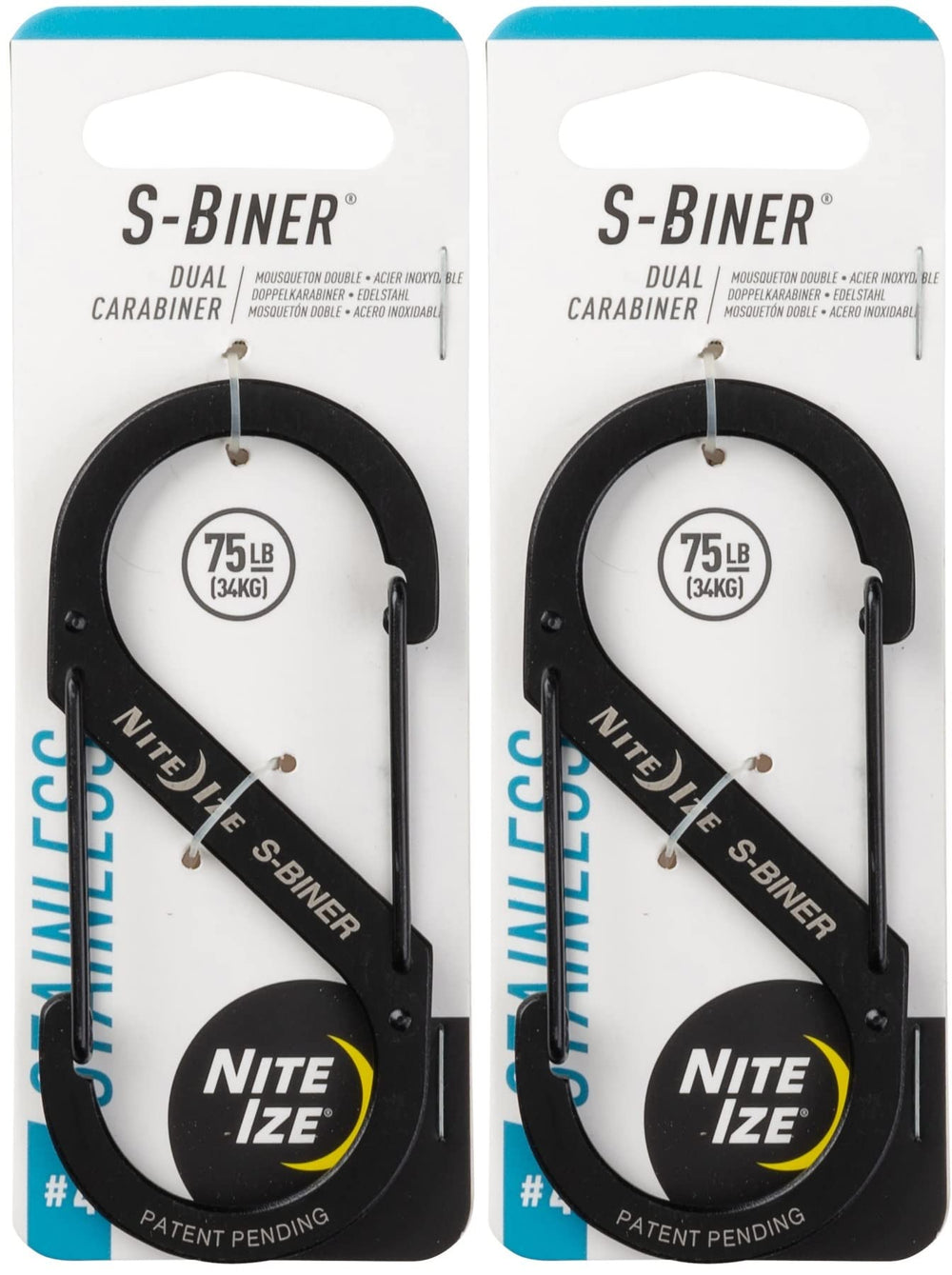 Nite Ize S-Biner stainless steel dual-gated carabiner secures keys and gear.
